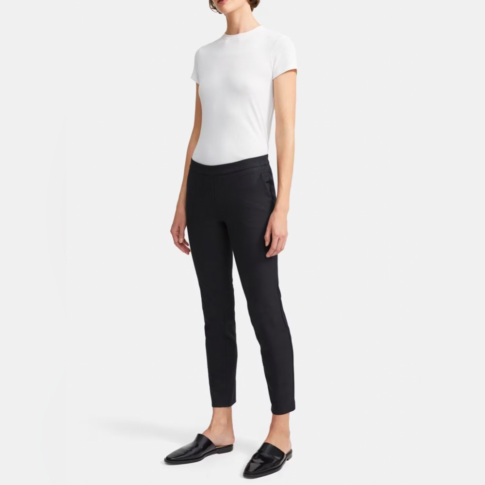 THEORY Slim Pull-On Pant in Stretch Cotton - Picture 2 of 9